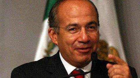 Felipe Calderón durante su visita a Los Ángeles.