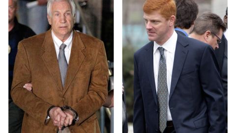 Jerry Sandusky espera en la cárcel su sentencia.