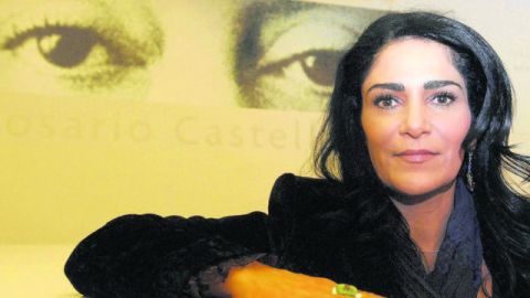 La periodista Lydia Cacho en Ciudad de México cuando  fue designada como 'Heroína de la libertad de prensa'.