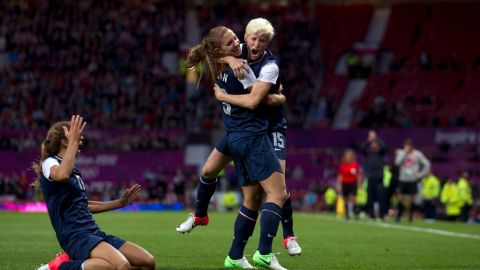 Morgan celebrando el agónico triunfo americano.