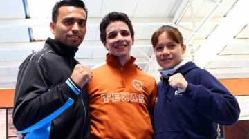 Érik Osornio (izq. a der.), Diego García y Jannet Alegría buscan poner en alto a México en el taekwondo que inicia hoy.