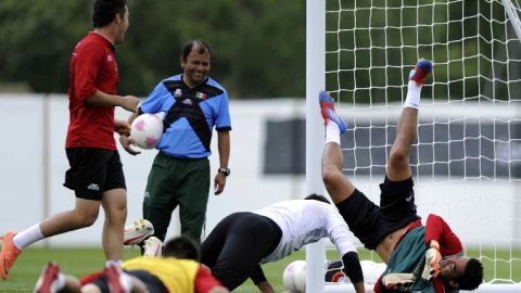 El 'Tri'  en uno de sus entrenamientos en Londres.