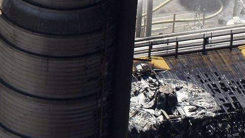 La refinería Chevron después del incendio.