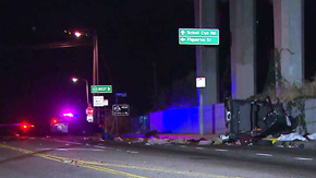 El accidente provocó el cierre de la autopista 134 hacia el este.