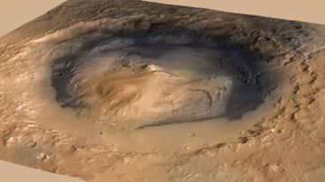 Sobre el cráter Gale de Marte aterrizará el "Curiosity".