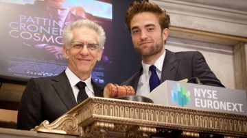 Robert Pattinson, ayer, en la ceremonia de apertura de la Bolsa de Nueva York.