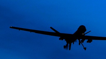 Un mísil sería lanzado desde este avión no tripulado ('drone').