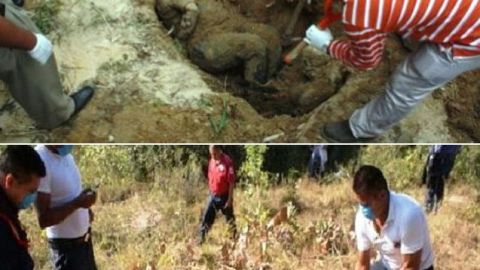 Una de las tantas fosas en las que se han encontrado los cadáveres de varias personas presuntamente asesinadas por el crimen organizado, en Veracruz, México.