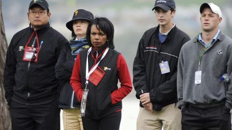La exsecretaria de Estado de EE.UU. Condoleezza Rice durante un partido disputado en la Copa Presidentes en San Francisco, California, EE.UU en el 2009.