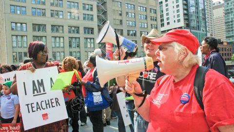 Una protesta del CTU en meses pasados.