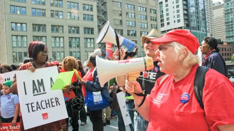Una protesta del CTU en meses pasados.