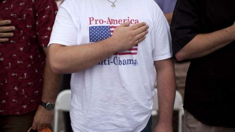 Simpatizantes de Mitt Romney.