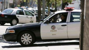 Un auto de la policía de Los Angeles.