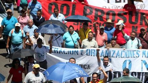 Los maestros protestaron en las principales ciudades de Honduras contra la nueva ley del Instituto de Previsión del Magisterio (Inprema), el pasado 17 de agosto.