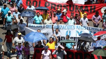 Los maestros protestaron en las principales ciudades de Honduras contra la nueva ley del Instituto de Previsión del Magisterio (Inprema), el pasado 17 de agosto.