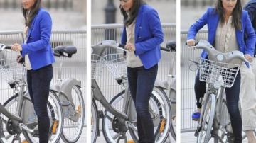 Pippa Middleton en bicicleta.