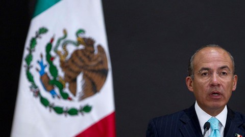 Felipe Calderón, presidente de México, mientras hablaba de la seguridad en el país en su último informe a la nación.