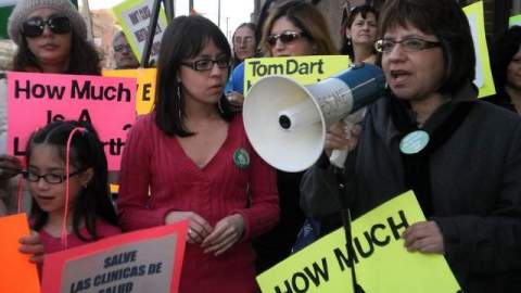 Protesta contra el cierre de las clínicas de salud mental, en marzo de este año.