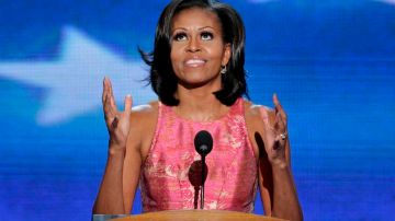 Michelle Obama durante su discurso en la Convención Demócrata en Charlotte.