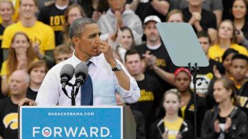 El presidente demócrata Barack Obama durante un mitin en Florida.