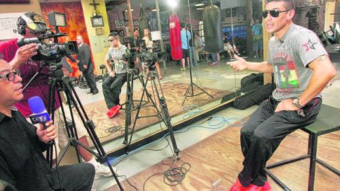 El argentino Sergio Martínez charló ayer con la prensa sobre su próximo duelo con J.C. Chávez Jr. del sábado en Las Vegas.