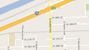 Mapa ilustrando Brighton Park en Chicago