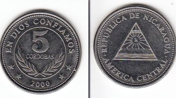 Desde agosto empezó a circular en Nicaragua una nueva moneda de 5 córdobas sin la frase "En Dios Confiamos".