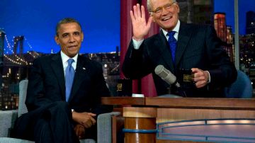 El President Barack Obama visitó a David Letterman en el estudio del "Late Show With David Letterman" el martes 18 de septiembre de 2012 en Nueva York.