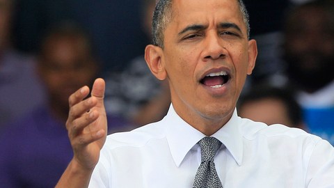 El presidente Obama en uno de sus actos de campaña.