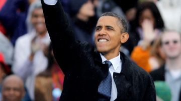 El presidente Barack Obama en un acto de campaña celebrado ayer en la Universidad Estatal de Cleveland en Cleveland, Ohio.