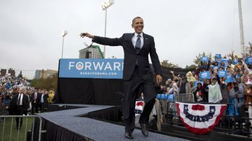 Obama en un evento en la Universidad Estatal de Cleveland.