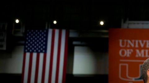 Obama habló durante un evento previo al segundo debate en la Universidad de Miami.