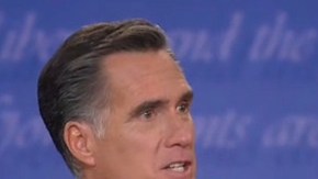 Presidente Barack Obama y su rival Mitt Romney en debate celebrado en la Universidad de Denver.
