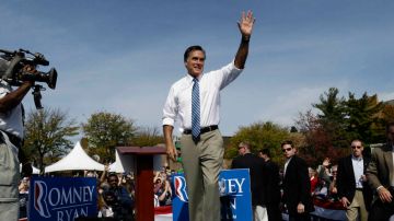 El aspirante republicano a la presidencia de EE.UU. Mitt Romney visitó la Shawnee State University en Portsmouth, Ohio el sábado 13 de octubre de 2012.