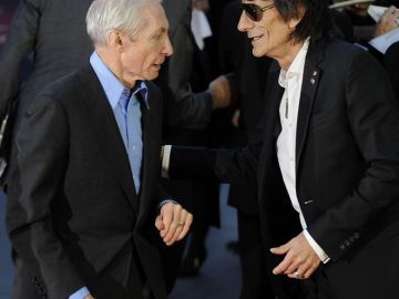 Los Rolling Stones hoy en Londres en el estreno de su documental "Crossfire Hurricane".