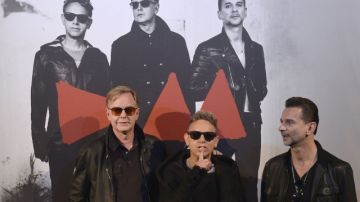 Depeche Mode (de izq. a der.):  Andrew Fletcher, Martin Gore y Dave Gahan en la rueda de prensa del martes en París.