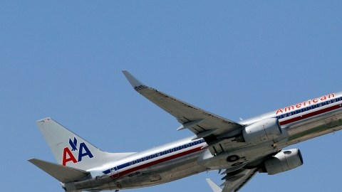 This Monday, Aug. 20, 2012, photo shows an American Airlines aircraft taking off at Miami International Airport in Miami. Just weeks ago, American Airlines was working its way through bankruptcy court, on schedule for one of the fastest turnarounds in aviation history, but then, domestic traffic fell by 7.1 percent in September from the same month a year earlier. No other major airline experienced a drop like that. (AP Photo/Alan Diaz)