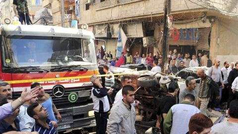 Al menos 11 personas han sido asesinadas y otras 20 heridas en la explosión de un coche-bomba en Al Rawda, en Jaramana, al sur de Damasco, Siria, el lunes pasado.