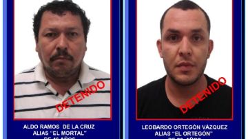 Combo de fotografías cedido por la policía federal de México de 'El Mortal' (i) y alias 'El Ortegón', detenidos el miércoles.