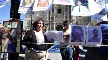 Integrantes de la caravana de madres centroamericanas que cada año buscan a sus hijos desaparecidos en México.