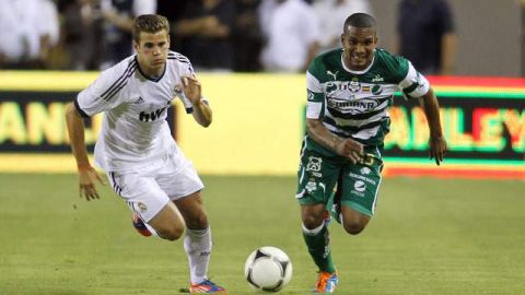El ecuatoriano Christian Suárez, delantero del campeón Santos Laguna.