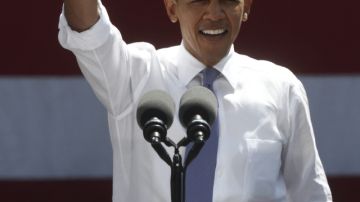 El presidente de los Estados Unidos, Barack Obama, durante un acto de campaña electoral.