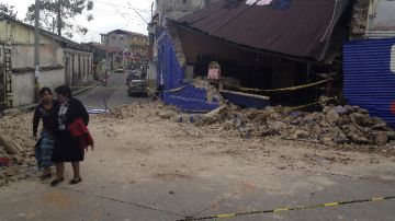 Destrozos del terremoto en San Marcos, Guatemala.