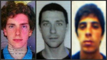 Un helicóptero de la Policía busca al francés Gillhem Bellon (i), de 25,  al ruso Dmitry Sivenkov (c), de 32 años, y al italiano Luca Ogliengo, también de 25 años.