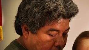 Familiares de Andrés Ordóñez durante una rueda de prensa pidiendo al público que proporcionan información ni sobre el asesino.