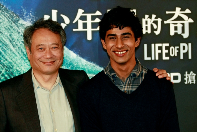 Ang Lee, director, y Suraj Sharma, actor, en Taiwán, donde presentaron a los medios del país el filme 'Life of Pi'.