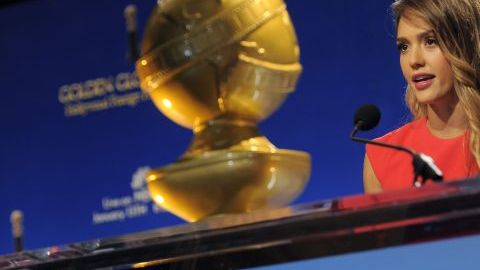Jessica Alba durante el anuncio de los nominados al Golden Globe Award realizado hoy.