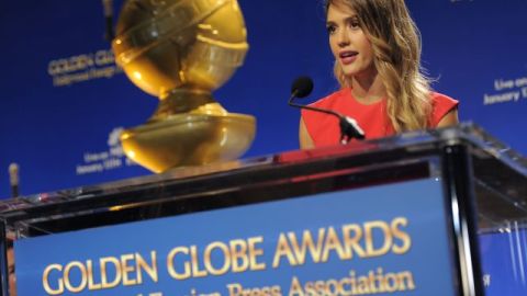 Jessica Alba durante el anuncio de los nominados al Golden Globe Award realizado hoy.
