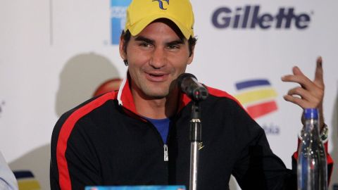 Roger Federer ofreció una conferencia de prensa en Bogotá, Colombia