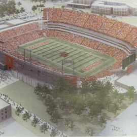 Una vista de lo que será el nuevo estadio de la Universidad de Houston.